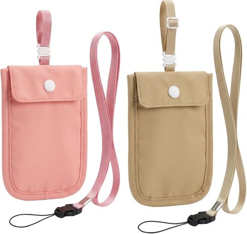 2-Pack Bra Wallet Women Travel, Bra Pocket Travel Accessory, Nylon Fabric Underwear Storage, Secure Card Holder for Daily Use and Outdoor Activities in Saudi Arabia