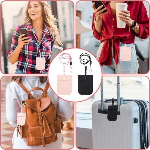 2 Pcs Travel Bra Wallet, Hidden Undercover Bra Wallet Washable Bra Wallet, Adjustable Elastic Strap, Secret Stash Pocket for Credit Cards Money Valuables for Women (1 Pink and 1 Black) in Saudi Arabia