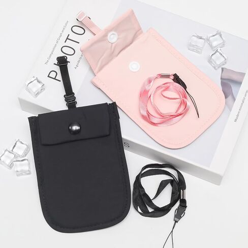 2 Pcs Travel Bra Wallet, Hidden Undercover Bra Wallet Washable Bra Wallet, Adjustable Elastic Strap, Secret Stash Pocket for Credit Cards Money Valuables for Women (1 Pink and 1 Black) in Saudi Arabia