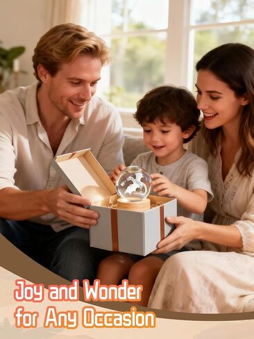 Ammonite Dragon Crystal Ball, 16 Colors Changing with Remote Control, USB Powered LED Wooden Base, 80mm Clear Glass Art for Kids Birthday Gift in Saudi Arabia
