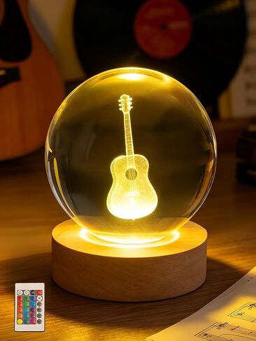 Ammonite Dragon Crystal Ball, 16 Colors Changing with Remote Control, USB Powered LED Wooden Base, 80mm Clear Glass Art for Kids Birthday Gift in Saudi Arabia