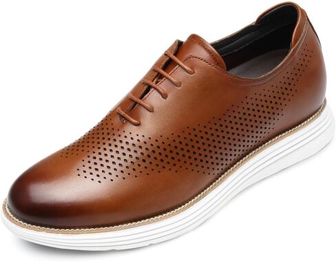 CHAMARIPA Men's Height Increase Shoes - Built-in Custom Lift Insole, Full-Grain Leather Comfortable and Breathable, Business Casual Elevator Shoes - Height Increasing 2.76 Inches in Saudi Arabia