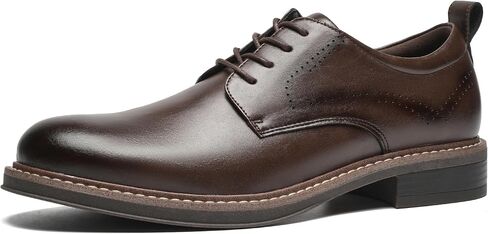 Men's Dress Shoes, Versatile Lace-Up Oxford Formal Shoes for Men, Classic Plain Toe Derby with Non-Slip Cushioned Insole, Ideal for Business Casual and Office Daily Wear in Saudi Arabia