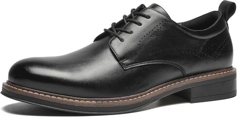 Men's Dress Shoes, Versatile Lace-Up Oxford Formal Shoes for Men, Classic Plain Toe Derby with Non-Slip Cushioned Insole, Ideal for Business Casual and Office Daily Wear in Saudi Arabia