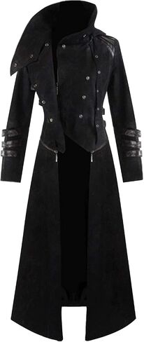 Dark Paradise Mens Steampunk Victorian Coat Tailcoat Jacket Halloween Long Gothic Vintage Costume, Black, Large in Kuwait