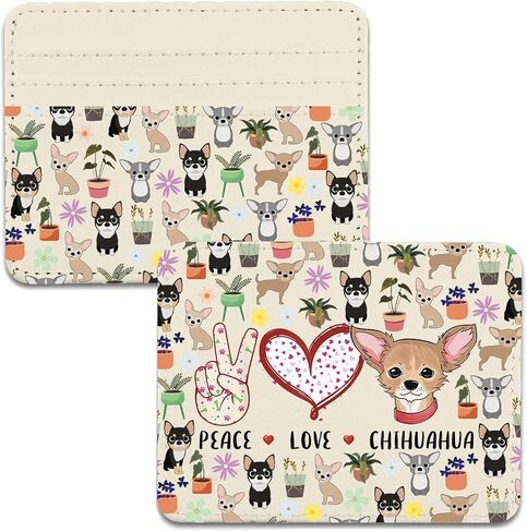 Lywjyb Birdgot Peace Love Chihuahua Card Holder Chihuahua Dog Lover Gift Chihuahua Mama Merch (Chihuahua Holder) in Kuwait