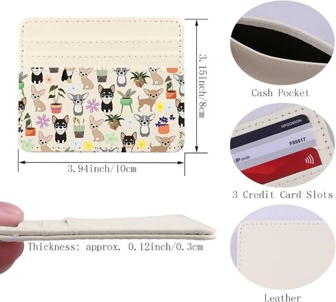 Lywjyb Birdgot Peace Love Chihuahua Card Holder Chihuahua Dog Lover Gift Chihuahua Mama Merch (Chihuahua Holder) in Kuwait