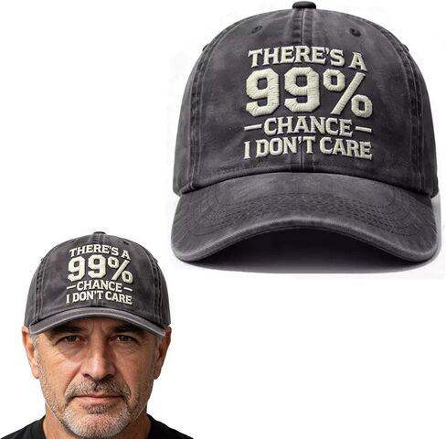 There's A 99% Chance I Don't Care Hat, Vintage Distressed I Don't Care Cap, Adjustable Funny Baseball Cap in Saudi Arabia