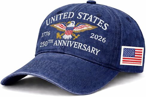 250 Anniversary USA Hat, United States 250th Anniversary Hat with Eagle & United States, Patriotic Hats for Men or Women, Embroidered Independence Day Baseball Cap Black in Saudi Arabia