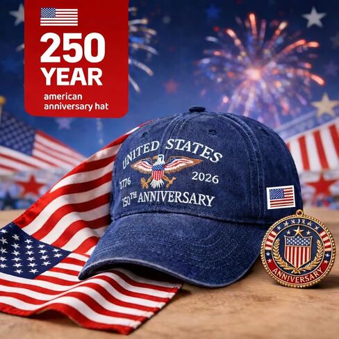 250 Anniversary USA Hat, United States 250th Anniversary Hat with Eagle & United States, Patriotic Hats for Men or Women, Embroidered Independence Day Baseball Cap Black in Saudi Arabia