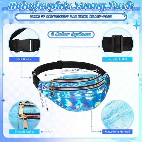JaGely 24 Pcs Funny Group Trucker Hat Holographic Fanny Packs Heart Sunglasses Set for Women Girl Weekend Travel Bachelorette in Kuwait