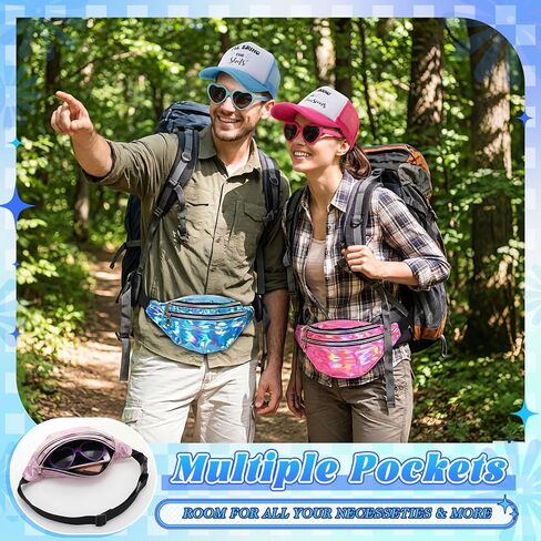 JaGely 24 Pcs Funny Group Trucker Hat Holographic Fanny Packs Heart Sunglasses Set for Women Girl Weekend Travel Bachelorette in Kuwait