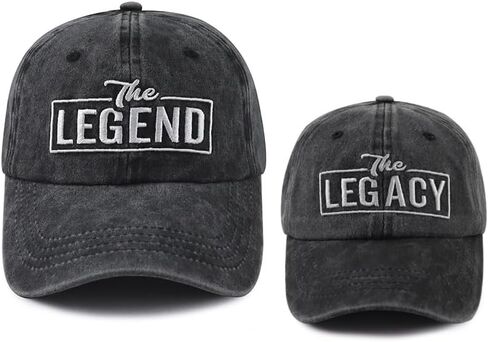 Daddy and Me Matching Outfits, Funny The Legend The Legacy Hats, Father Son Baseball Cap, Fathers Day Christmas Birthday Gifts for Dad Papa Boys Mini Black in Saudi Arabia