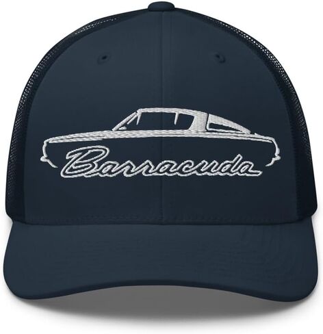1964-1965 قبعة سائق الشاحنة باراكودا كودا صورة ظلية | قبعة Snapback شبكية مطرزة على شكل سيارة العضلات الرجعية in Kuwait