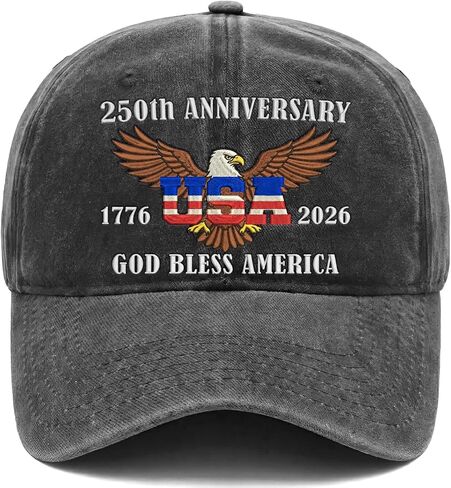 250th Anniversary USA Hat – Washed Denim Patriotic Baseball Cap – Embroidered ‘1776 – 2026 USA God Bless America’ – USA 250th Anniversary Merchandise Gifts for Men Women Patriotic Lovers in Saudi Arabia