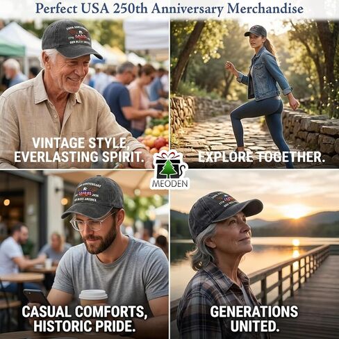 250th Anniversary USA Hat – Washed Denim Patriotic Baseball Cap – Embroidered ‘1776 – 2026 USA God Bless America’ – USA 250th Anniversary Merchandise Gifts for Men Women Patriotic Lovers in Saudi Arabia