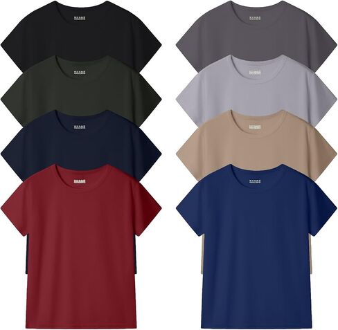8 Pack Boys T Shirts Kids Mesh Cloth Athletic Quick Dry Short Sleeve Moisture Wicking Tee Shirts Active Tops in Saudi Arabia