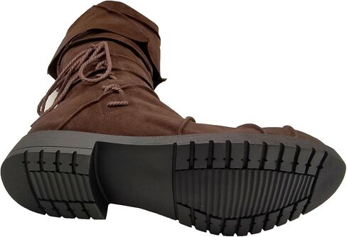 Men's Renaissance Medieval Faux Leather Pirate Boots Halloween Cosplay Boot Gothic Pirate Viking Shoes in Saudi Arabia