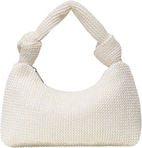 MakeMeChic Women's Crochet Knot Satchel Handbags Top Handle Beach Vacation Boho Bags in Kuwait