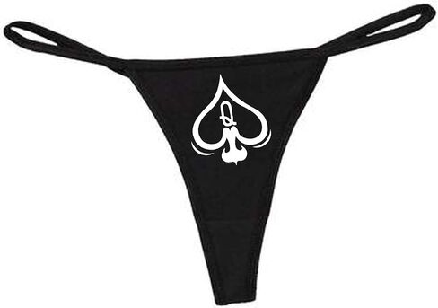 Lovedusts The Queen of Spades Booty Shorts Cotton Bikini &Thong Panties and cami set (Small, Black) in Saudi Arabia