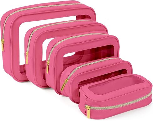 YOPCDJ 5PCS Diaper Bag Organizer Pouch, Clear TPU Waterproof Organizer Zipper Bags, Cosmetic Bag Set, TSA Approved Toiletry Bags, Travel Organizer Bag for Kids and Women in Kuwait