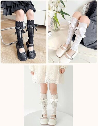 Fashion Leg Warmers Leg Warmers Breathable Loose Socks For Teen Girls Bowknot Boot Socks Knee Stockings Outfit in Kuwait