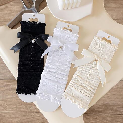 Fashion Leg Warmers Leg Warmers Breathable Loose Socks For Teen Girls Bowknot Boot Socks Knee Stockings Outfit in Kuwait