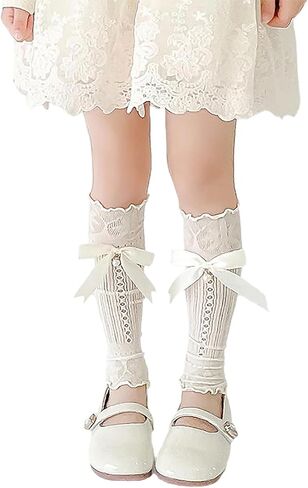 Fashion Leg Warmers Leg Warmers Breathable Loose Socks For Teen Girls Bowknot Boot Socks Knee Stockings Outfit in Kuwait