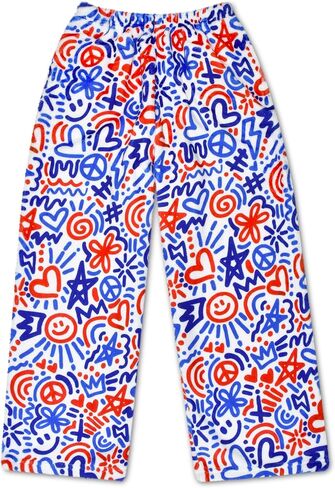 iscream + Corey Paige Designs Big Girls Silky Soft Plush Fleece Pants - Live Brightly Collection in Kuwait