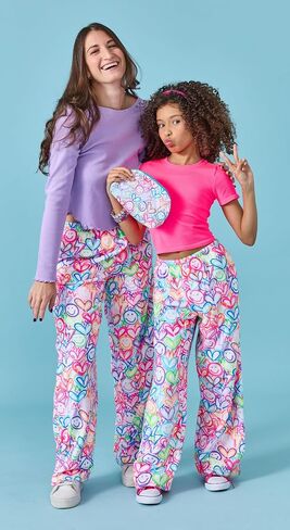 iscream + Corey Paige Designs Big Girls Silky Soft Plush Fleece Pants - Live Brightly Collection in Kuwait