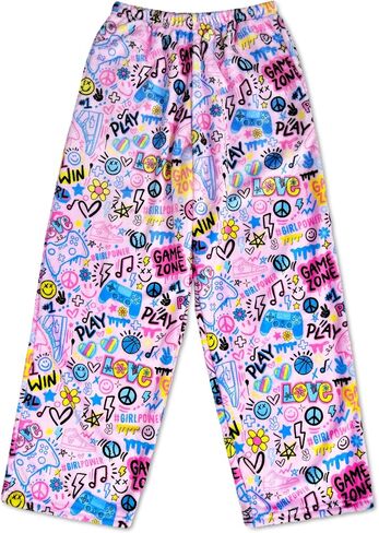 iscream + Corey Paige Designs Big Girls Silky Soft Plush Fleece Pants - Live Brightly Collection in Kuwait