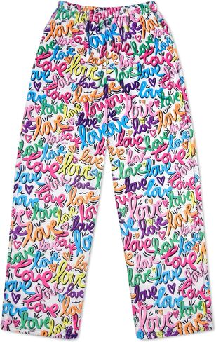 iscream + Corey Paige Designs Big Girls Silky Soft Plush Fleece Pants - Live Brightly Collection in Kuwait