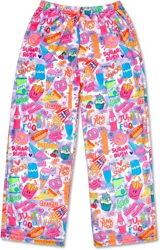 iscream + Corey Paige Designs Big Girls Silky Soft Plush Fleece Pants - Live Brightly Collection in Kuwait