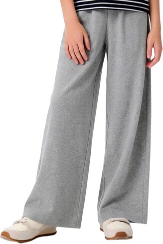 Girls Wide Straight Leg Loose Sweatpants Elastic Waist Casual Jogger Pants with Pockets in Saudi Arabia