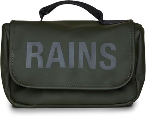 RAINS Texel Wash Bag – Green Waterproof Toiletry Travel Organizer for Men and Women - Wash Bag with Zip Closure and Multiple Compartments – 2 Year Warranty in Kuwait