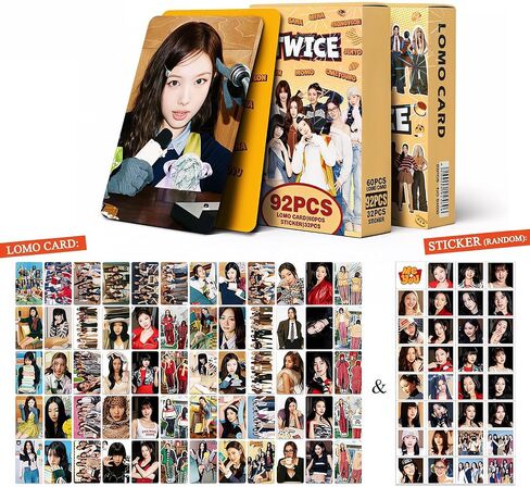 4Pack/368PCS TWICE Photocards Set 240PCS K-POP Twice Photo Cards and 128PCS Mini Stickers This Is For Album Photocards Strategy Lomo 2026 World Tour Greeting Cards Party Room Decoration for Fans in Kuwait