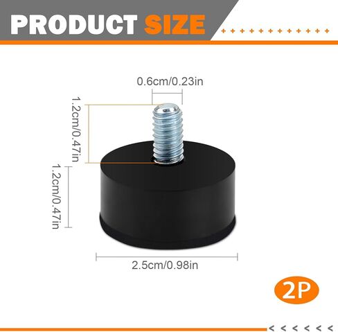 2 Pcs End Cap Replacement Finials, Screw on Curtain Rod End Caps, Cylindrical Drapery Rod Finials, Black Drapery Round Curtain Rods Finial for 6mm Curtains Rods ﻿ in Saudi Arabia