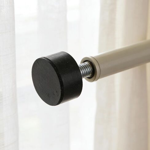 2 Pcs End Cap Replacement Finials, Screw on Curtain Rod End Caps, Cylindrical Drapery Rod Finials, Black Drapery Round Curtain Rods Finial for 6mm Curtains Rods ﻿ in Saudi Arabia