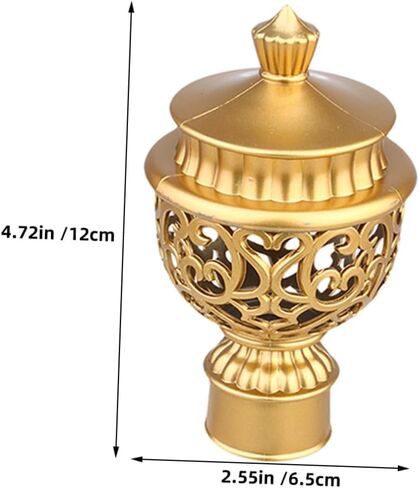 12 Pcs Modern Gold Curtain Rod Finials Decorative Caps for Roman Rods Drapery Poles Window Curtain Pole Ends Easy Install Versatile Home Decor in Kuwait