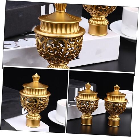 12 Pcs Modern Gold Curtain Rod Finials Decorative Caps for Roman Rods Drapery Poles Window Curtain Pole Ends Easy Install Versatile Home Decor in Kuwait