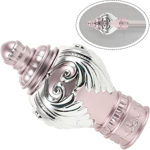 ARTIBETTER Curtain Rod Finial, Two-Tone Classic Rose Finial，Plastic Drapery Rail Head Cap Decorative Window Curtain Rail Ends Fit for 26-28mm Rod in Kuwait
