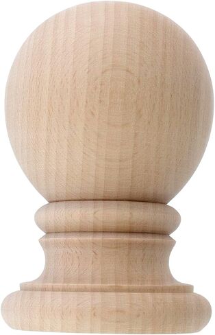 Antrader Wood Finials, 4.6 x 2.9 Inches Decorative Bed Post Finials, 2 Pcs Unfinished Wooden Finials for Bed Posts, Curtain Rods, Indoor or Outdoor Fence and Deck in Kuwait