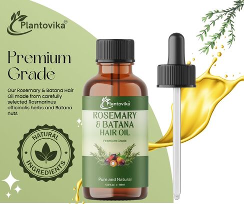 Rosemary & Batana Hair Growth Oil 4oz – Scalp & Hair Strengthening Treatment – Supports Growth, Reduces Thinning, Hydrates Dry Scalp, and Repairs Split Ends – Natural Nourishing Formula in Saudi Arabia