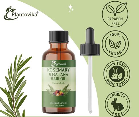 Rosemary & Batana Hair Growth Oil 4oz – Scalp & Hair Strengthening Treatment – Supports Growth, Reduces Thinning, Hydrates Dry Scalp, and Repairs Split Ends – Natural Nourishing Formula in Saudi Arabia