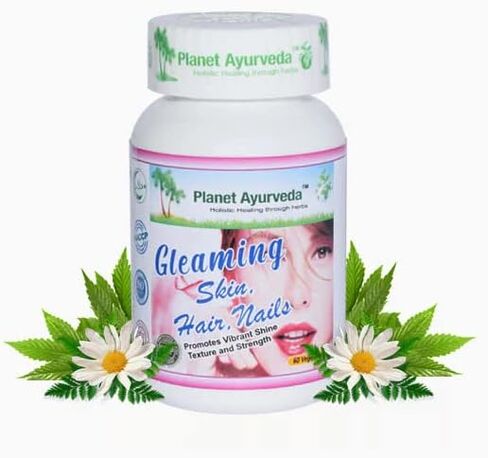 Planet Ayurveda Natural Gleaming Skin, Hair, Nails Formula (60 gm, 60 Capsules) in Saudi Arabia