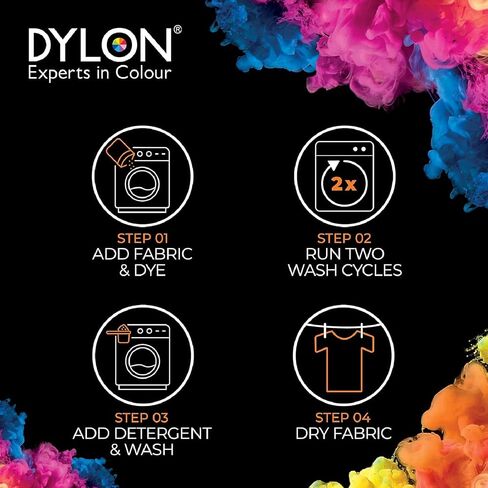 Dylon Wash and Dye used Worldwide by Best Designers, Suitable for Natural Large Fabrics, Multi-Purpose, Permanent and Easy to Apply, Color: Velvet Black in Saudi Arabia