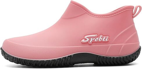 Womens Garden Low Top Rain Boots Waterproof Non Slip Comfort Slip On Round Toe Lightw Flat Booties Daily Casual Fishing Farming Boating in Kuwait