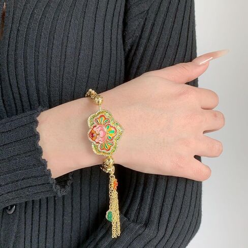 Amulet Golden Women's Bracelet,Gifts for ladies and mothers Feng shui,Attracting wealth Bring Good Luck,Safty, Healthy,Succes in Saudi Arabia