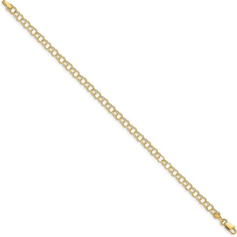 IceCarats 14K Yellow Gold 4mm Thick Byzantine Chain Bracelet, Polished in Saudi Arabia