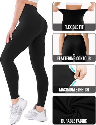 High Waisted Leggings with Pockets for Women Buttery Soft Full Length Capri Workout Yoga Pants in Saudi Arabia